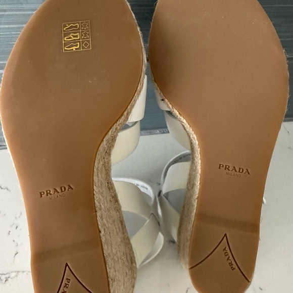 NEW PRADA Cris Cross Espadrille Wedge - Picture 4 of 9